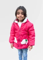 GIRLS LONG PINK PUFFER JACKET