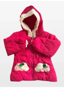 GIRLS LONG PINK PUFFER JACKET