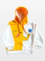 Playful Elephant Hoodie – Yellow & White