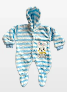 Soft Baby Romper Bunny Stripes