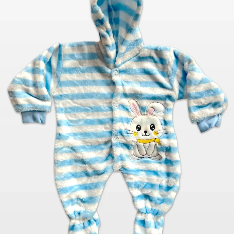 Soft Baby Romper Bunny Stripes